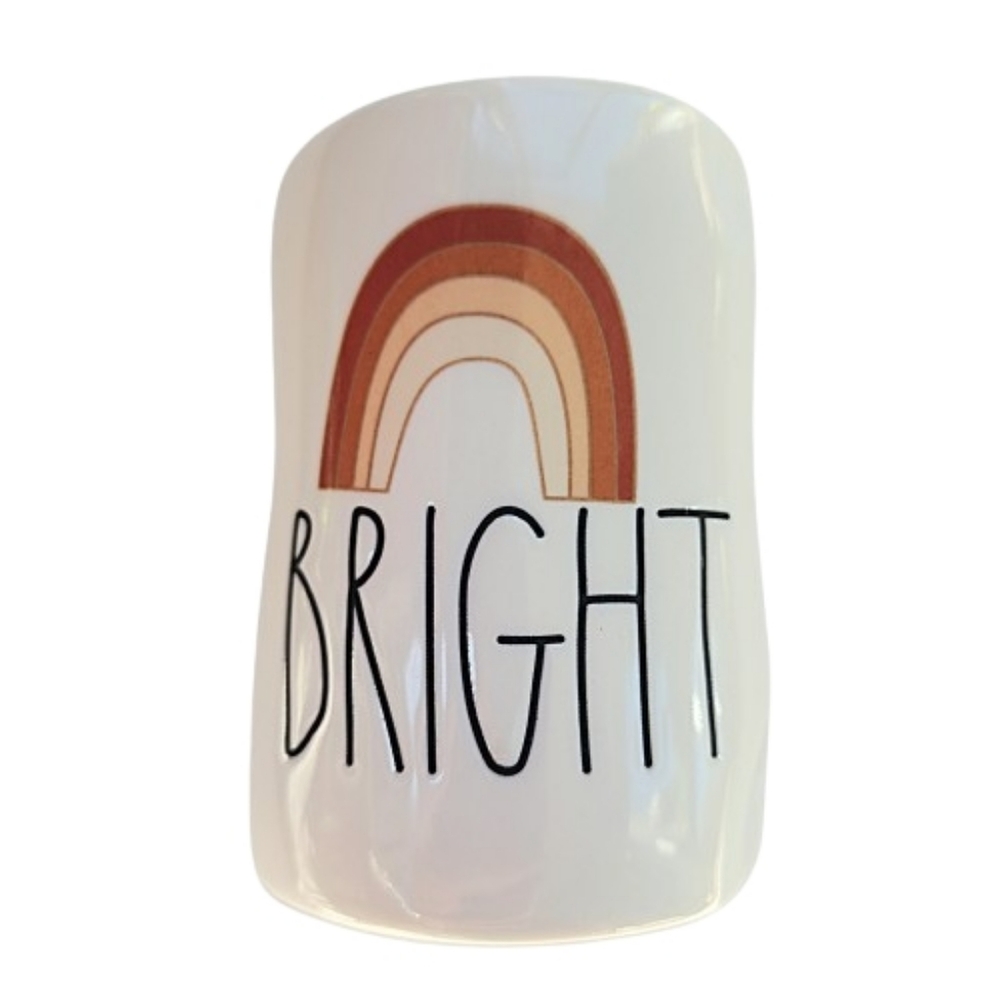 Rae Dunn Artisan Collection White Ceramic Homecore Orange Rainbow Bright Mug